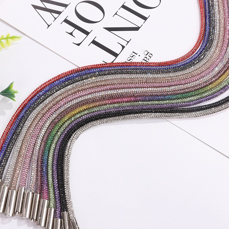 Wholesale Rhinestone Trimming Chain Diamond Iron Tube Crystal Cord Jewelry Decoration For Hoodies