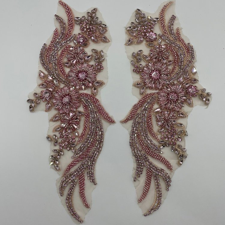 Patch Orange Red Rhinestones Crystal And Applique For Gown Dresses Sewing