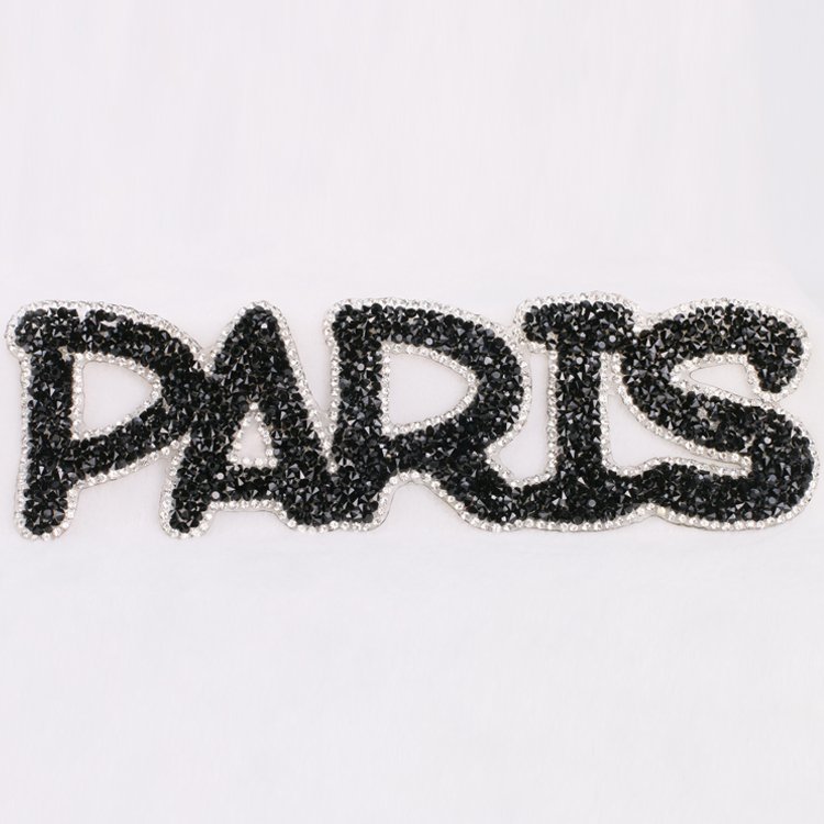 Hotfix 3D rhinestone applique l ABC letter rhinestone english letter patches