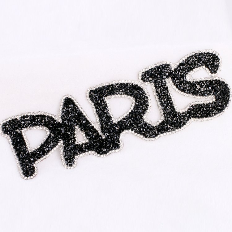 Hotfix 3D rhinestone applique l ABC letter rhinestone english letter patches