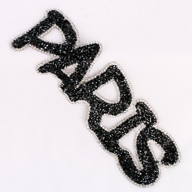 Hotfix 3D rhinestone applique l ABC letter rhinestone english letter patches