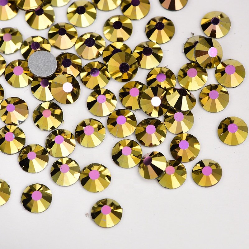 Oleeya Hot Sale SS3-SS50 Over 100 Colors Crystal Glass Non Hotfix Flatback Rhinestone With New Package For Nails Art DIY