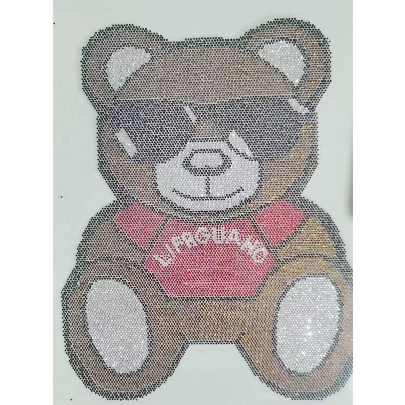 Mix Color Crystal Applique Iron On Rhinestones Transfer Unique t-Shirt Hot Fix Bling Designs