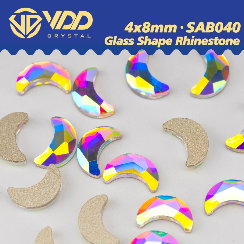 VDD 4x8mm - SAB40 100Pcs Glass Shape Crystal Rhinestones Crystal AB Flatback Glitter Stones For DIY Crafts Nail Art Decorations