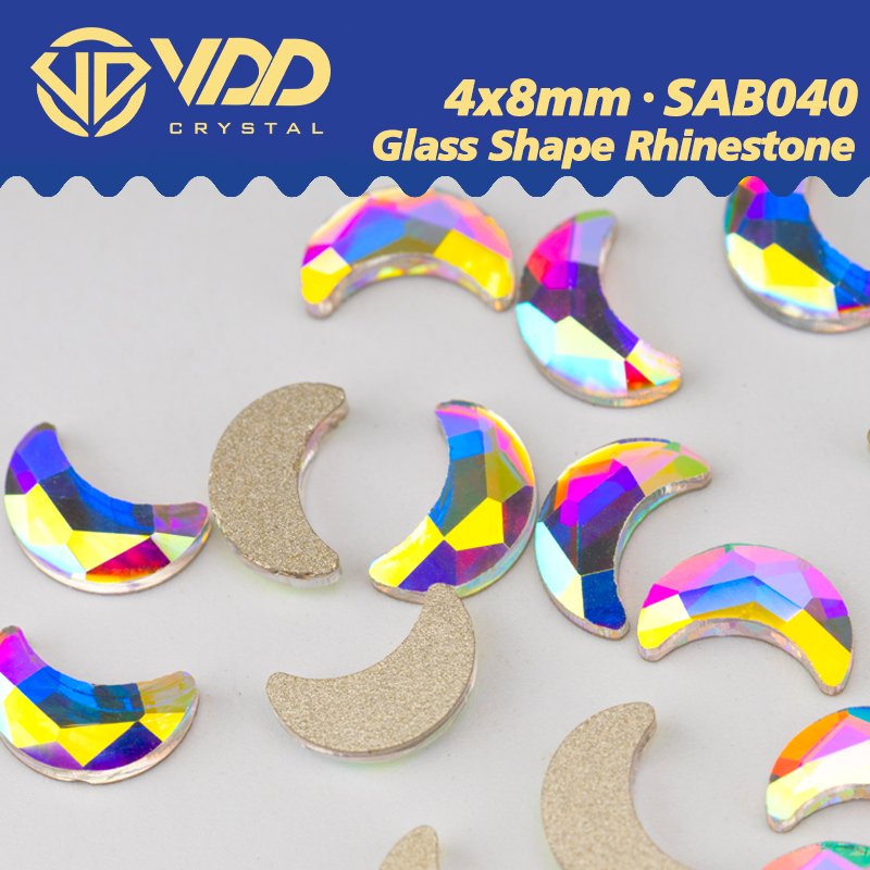 VDD 4x8mm - SAB40 100Pcs Glass Shape Crystal Rhinestones Crystal AB Flatback Glitter Stones For DIY Crafts Nail Art Decorations