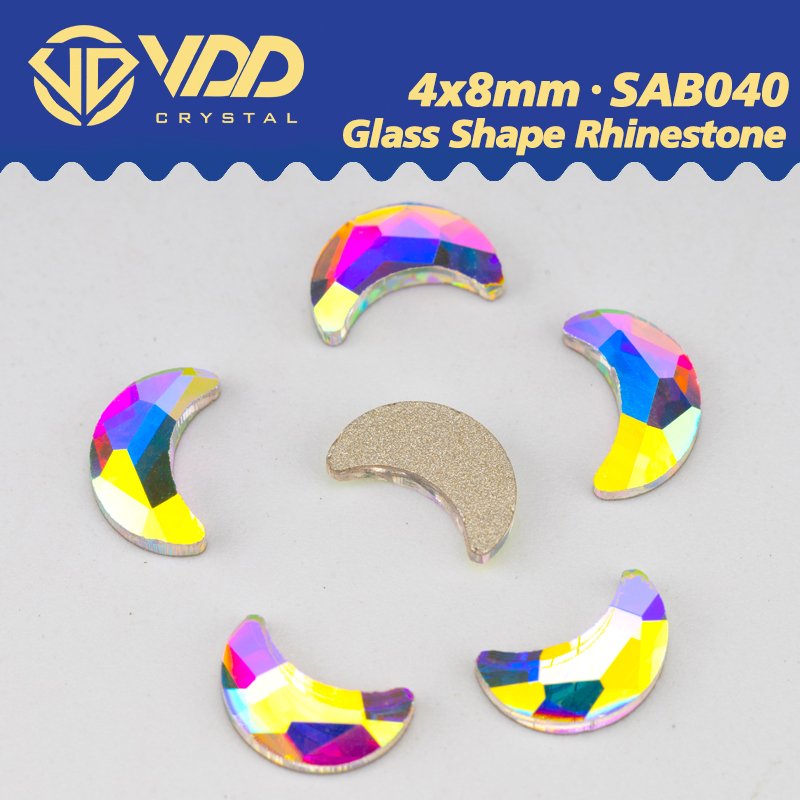 VDD 4x8mm - SAB40 100Pcs Glass Shape Crystal Rhinestones Crystal AB Flatback Glitter Stones For DIY Crafts Nail Art Decorations