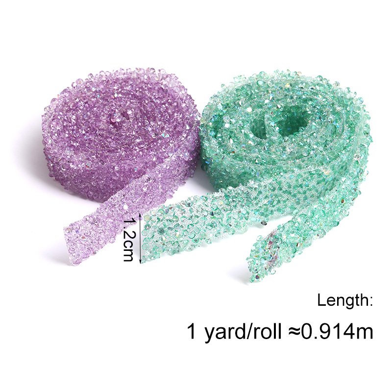Xichuan Factory Customized 12mm Width Trimmings Jelly Resin Strips Self-Adhevise Rhinestone Trim Sticker For Clothes Women Dress