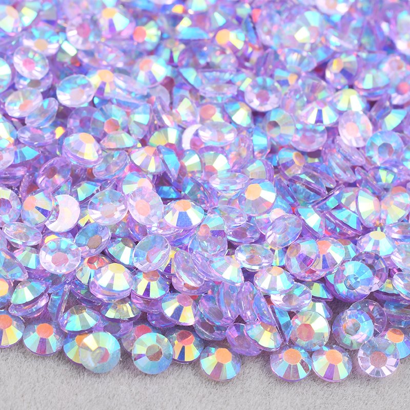 Wholesale 2mm-6mm Transparent AB Diamond Strass Non Hotfix Resin Jelly Rhinestones For DIY Crafts
