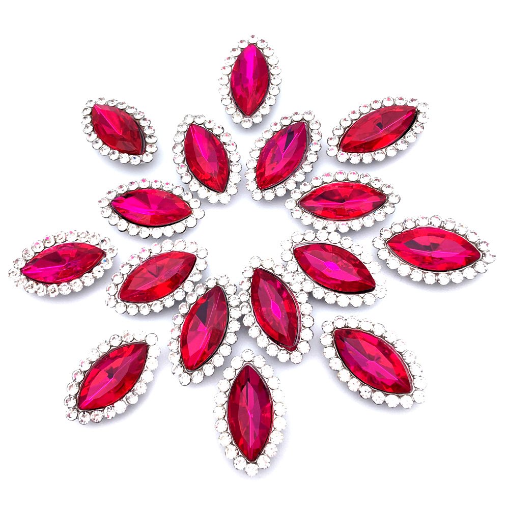 Pointback Garment Sew-On Marquise Decoration Bags Glass Horse Eye Shape Rhinestone