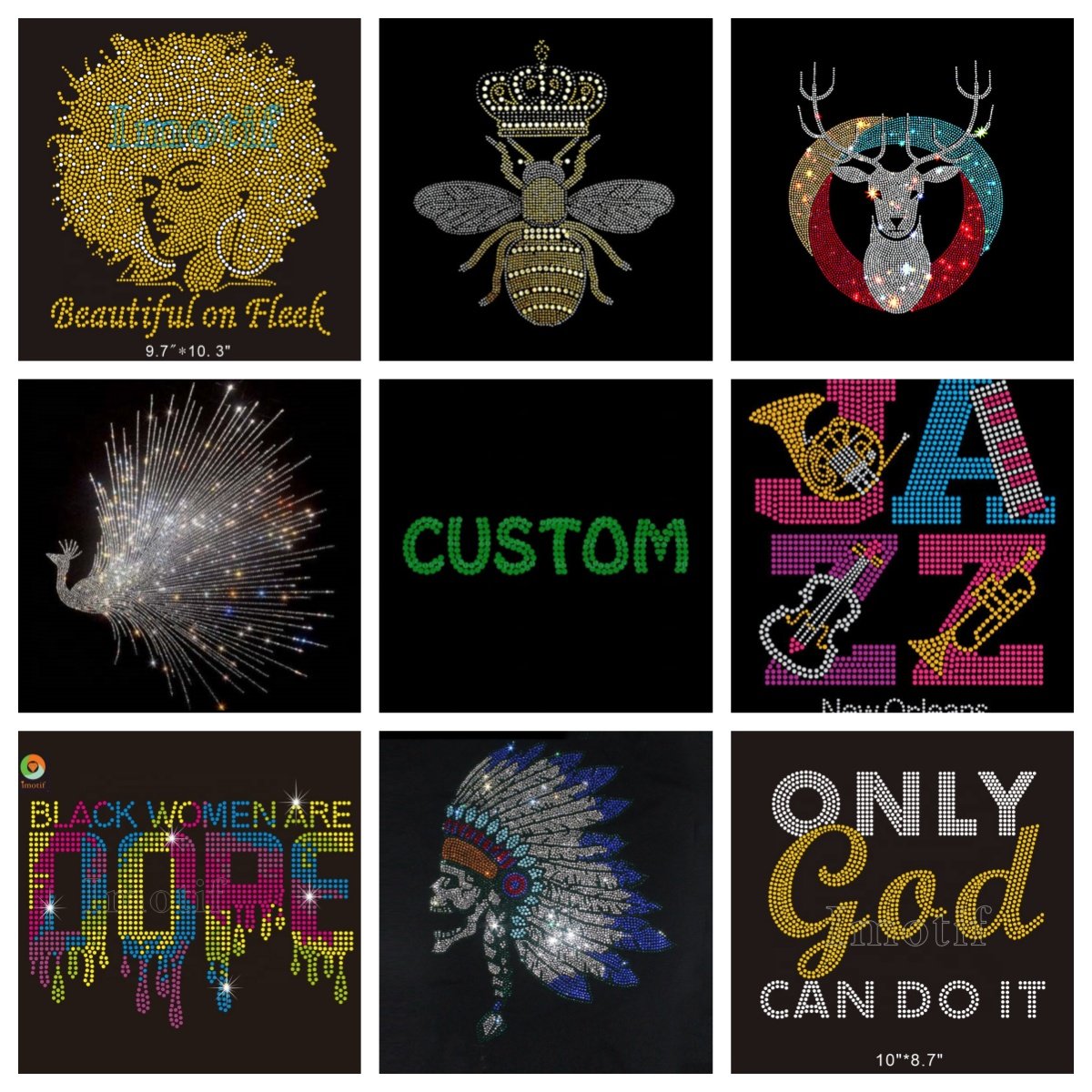 Jack And Jill Custom Sorority Heat Press Rhinestone Transfer Flatback Iron-On Glass Motif for Garments DIY