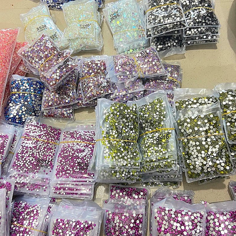 Hot Sale Bulk Package SS3-SS30 Non Hotfix Flatback Glass Crystal Rhinestones For Nail Art DIY