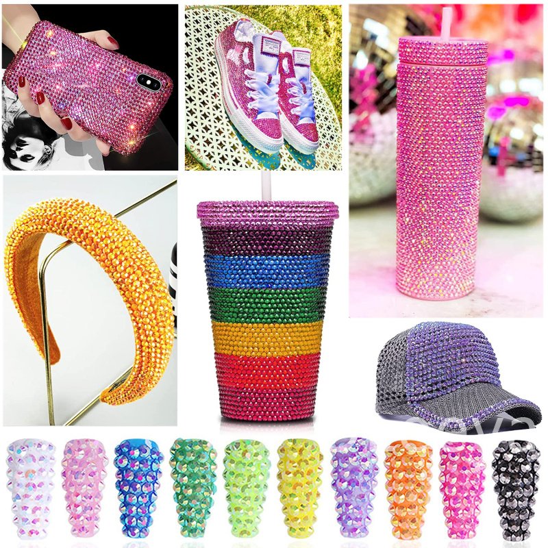 Oleeya Bulk Package Macaron Jelly Solid Rhinestones 3mm-5mm Flatback Non Hot Fix Rhinestones Crystal for Bow Decoration