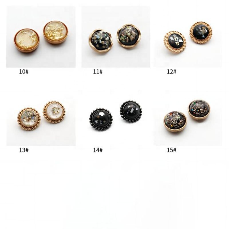 High Quality Garment Pearl Zinc Alloy Metal Gold Sewing Shank Rhinestone Button Crystal Button For Clothing
