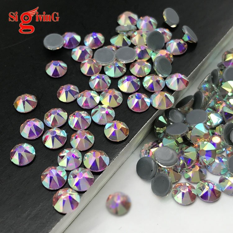 16 facets 5mm rhinestones glass cristal hot fix rhinestone ss20 crystal ab