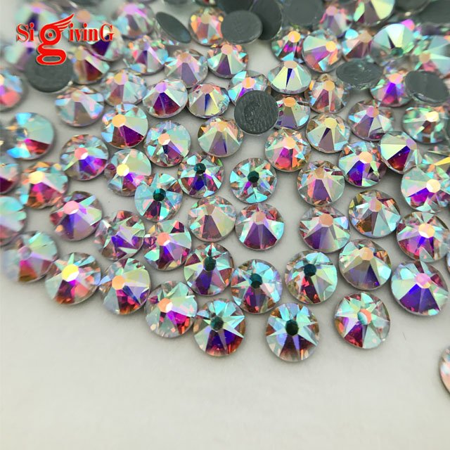 16 facets 5mm rhinestones glass cristal hot fix rhinestone ss20 crystal ab