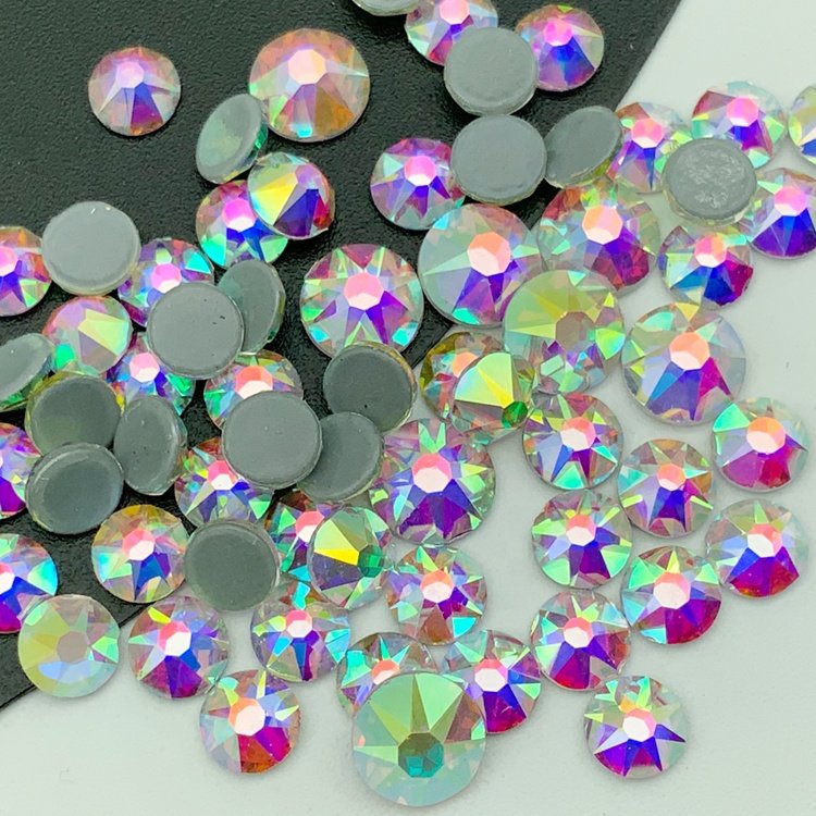 16 facets 5mm rhinestones glass cristal hot fix rhinestone ss20 crystal ab