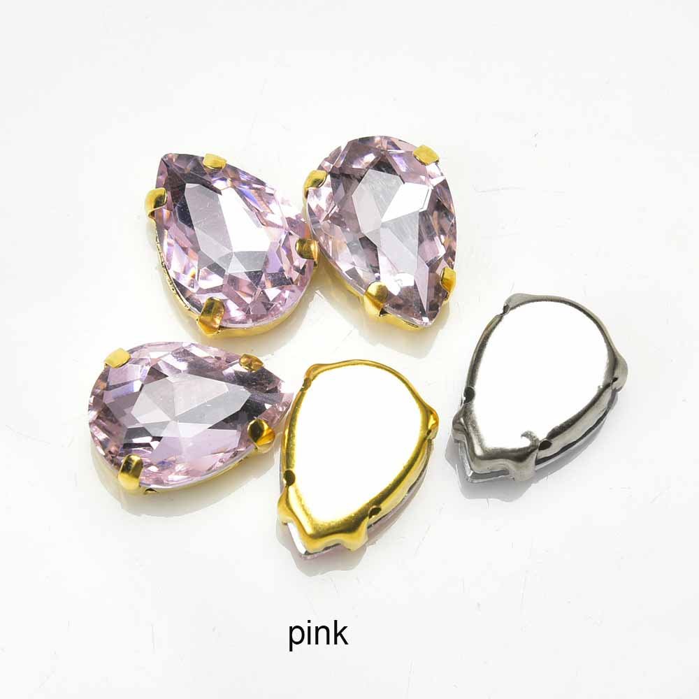 JFS036 Diy Fashion High Quality Water Drop Glass Crystal StonesFlat Back Rhinestones For Garment Accessories