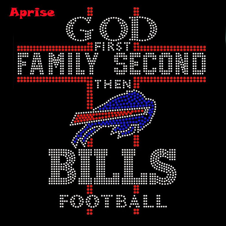 Buffalo rhinestone iron on bills transfer wholesale custom rhinestone hotfix design