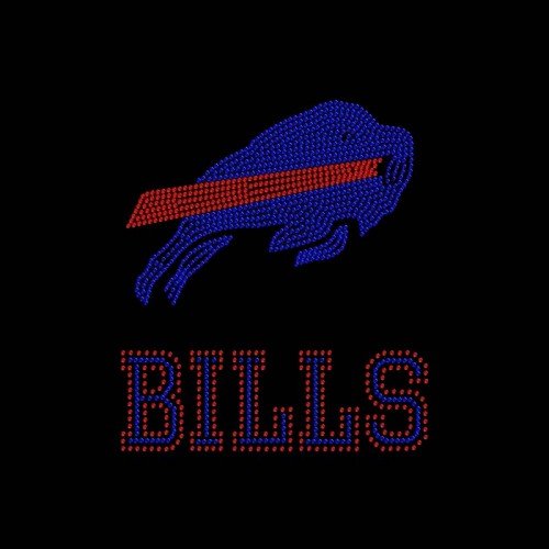 Buffalo rhinestone iron on bills transfer wholesale custom rhinestone hotfix design