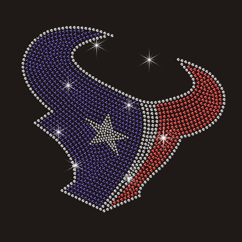 custom wholesale bling transfer hot fix Iron on patches buffalo bills rhinestone transfers
