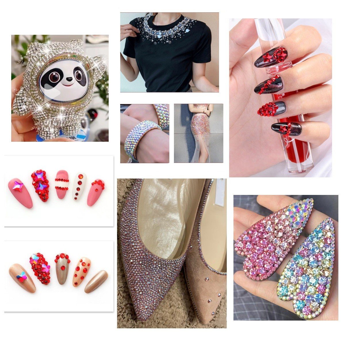 Hot Sale 2 3 4 5 6 mm Jelly Round Nails Crystal Stones Non Hotfix Resin Strass Flat Back Rhinestones For Crafts