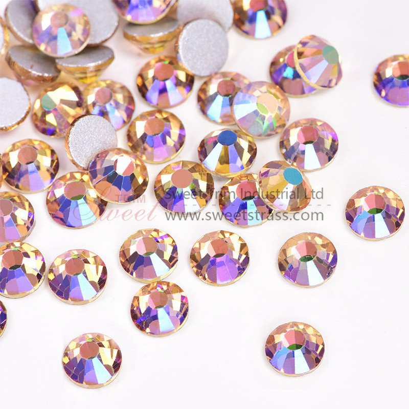 factory 4 mm ss16 rhinestones flat back non hot fix AB silver plating rhinestones non foil back