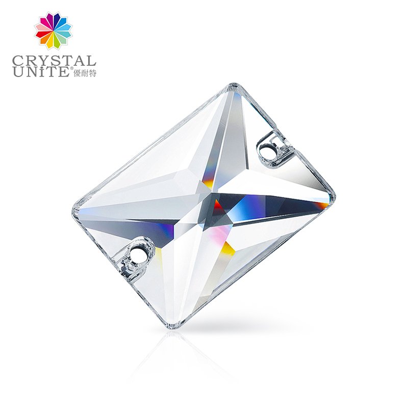 Flat Back Glass Sew-on Stone Bling Strass Crystal Lead-free Rhinestone Rectangle Shape Diamante Gem Beads For Dancing Wear