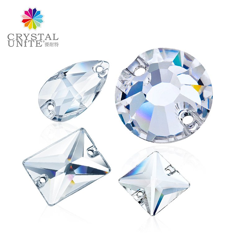 Flat Back Glass Sew-on Stone Bling Strass Crystal Lead-free Rhinestone Rectangle Shape Diamante Gem Beads For Dancing Wear