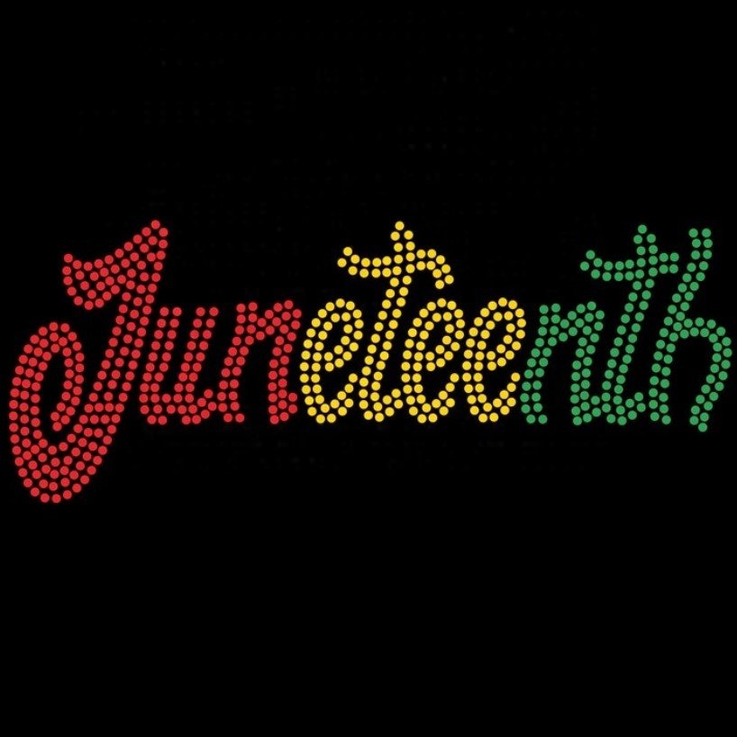 Wholesale Iron-On 1865 Juneteenth Bling Rhinestone Heat Transfer juneteenth Flatback Rhinestones Motif for t Shirt