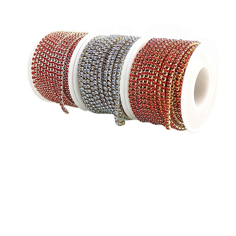 Manufacture Wholesale Strong Brass Crystal Rhinestone Swa Oktant Preciosa Cup Chain Chaton Strass Roll Rhinestone Cup Chain