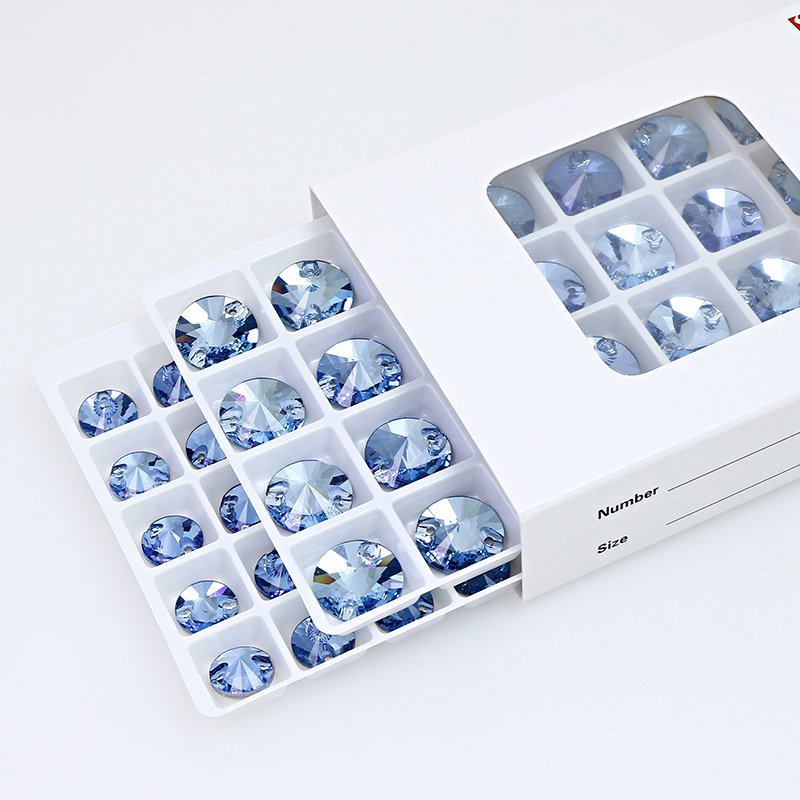 Dongzhou aquamarine color Flatback rhinestones Sew-on crystal wholesale lead-free crystal stone for Garment shoes diy decoration