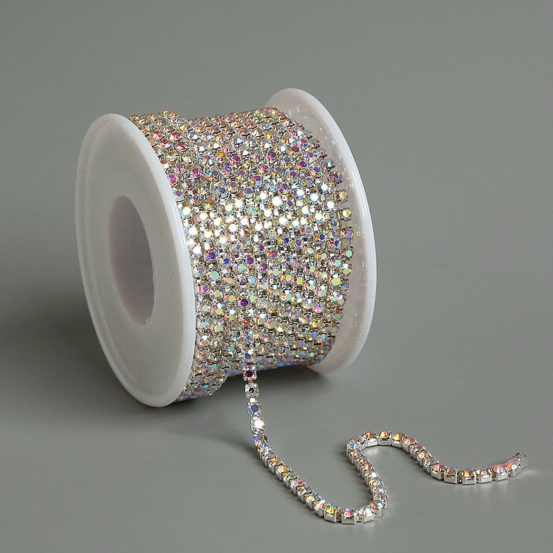 SS4/6/8/10/12/16 Crystal Rhinestones Chains Glass Sew on Trimming DIY Garment Jewelry Accessories Customized Size Color