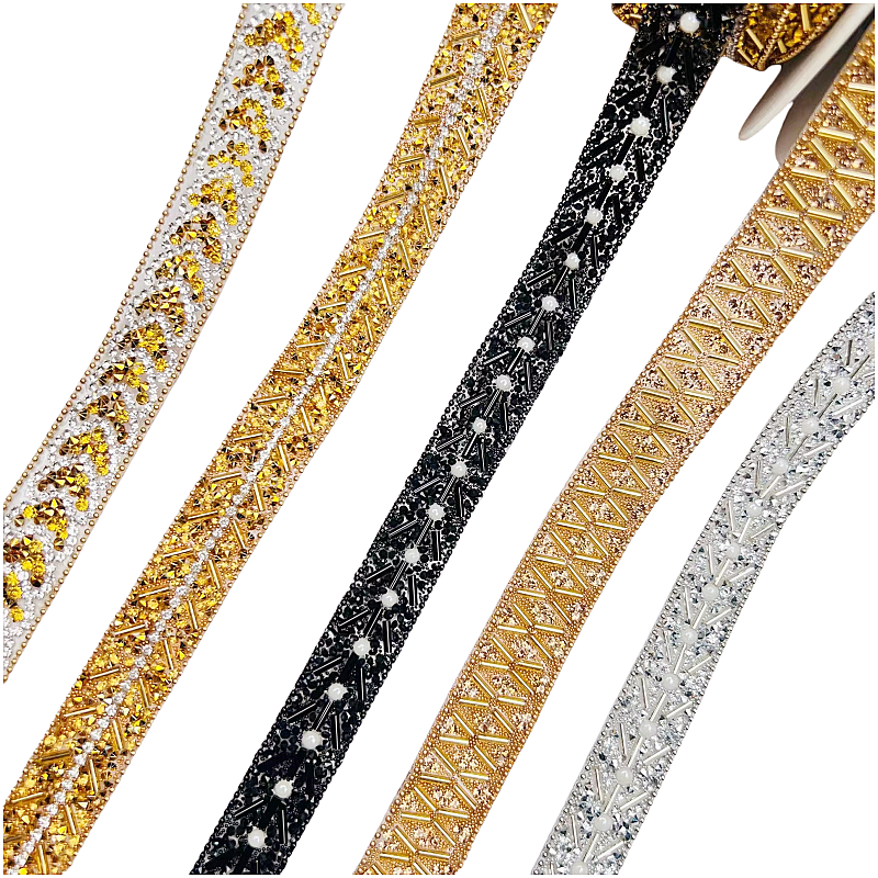 New 2cm crystal chain Rhinestone thermal repair rhinestone design for clothing and wedding decoration
