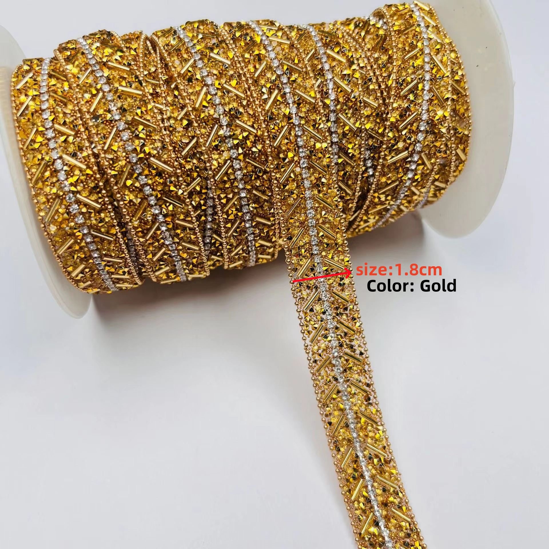 New 2cm crystal chain Rhinestone thermal repair rhinestone design for clothing and wedding decoration