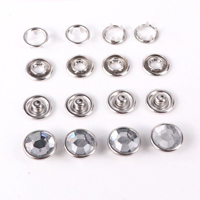 New Fashion High Quality Rhinestone Embellishments Custom Clothing Metal Snap Button