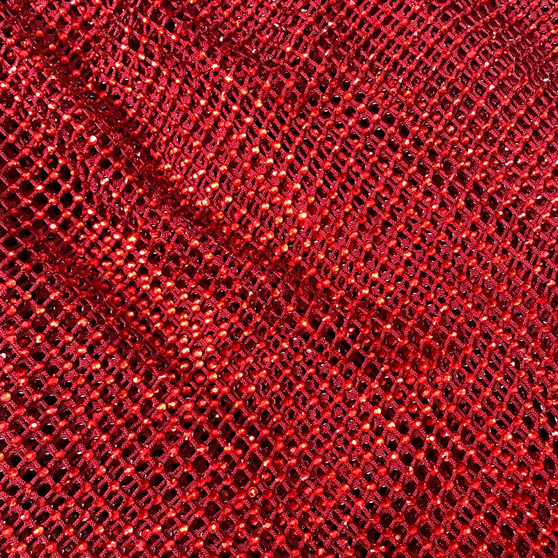 S556 Soft Diamante Rhinestone Mesh Stretch Crystal Fish Net Sparkling Stone Glass Net Fabric
