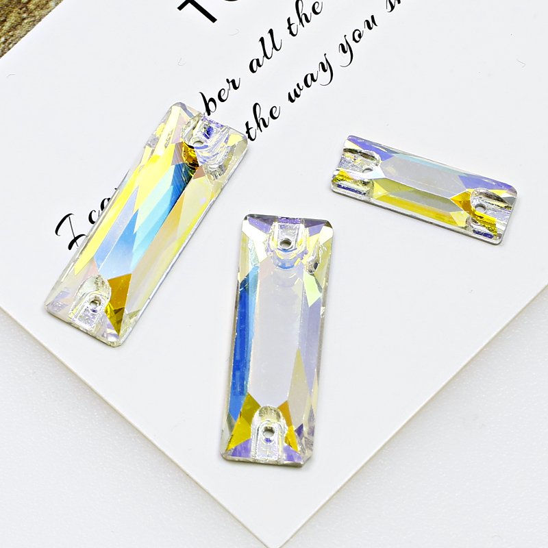 Dongzhou Rectangle sew on crystals flatback glass rhinestone wholesale lead-free crystal beads for garment sewing accessories