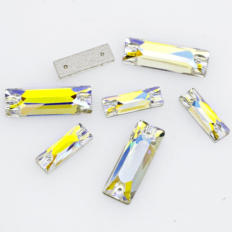 Dongzhou Rectangle sew on crystals flatback glass rhinestone wholesale lead-free crystal beads for garment sewing accessories