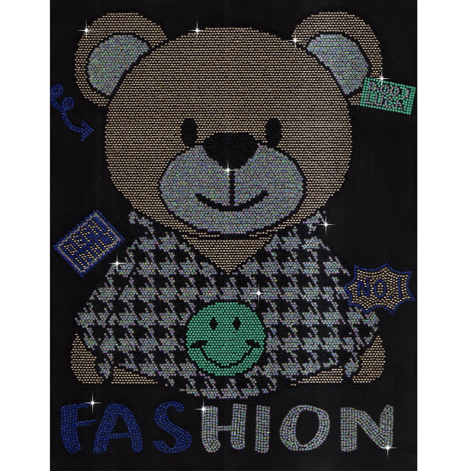 Custom Animal pattern Hot Fix Rhinestone Transfers Designs Motif Heat Transfer Rhinestone Designs For T Shirts