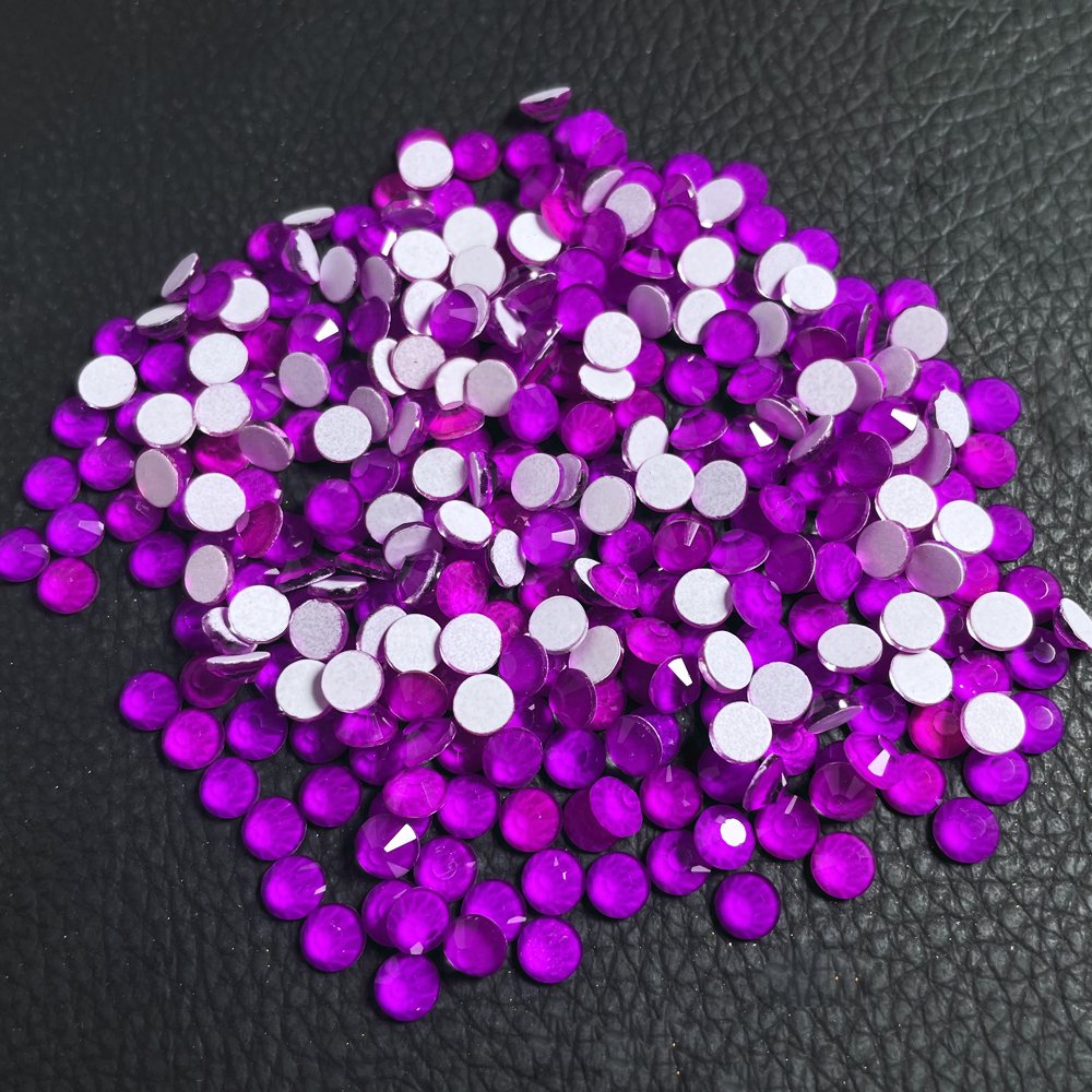 Yantuo SS6 SS8 SS10 SS12 SS16 SS20 DK.Amethyst NEON Non Hotfix Rhinestones Strass Stones For Nail Art Decorations