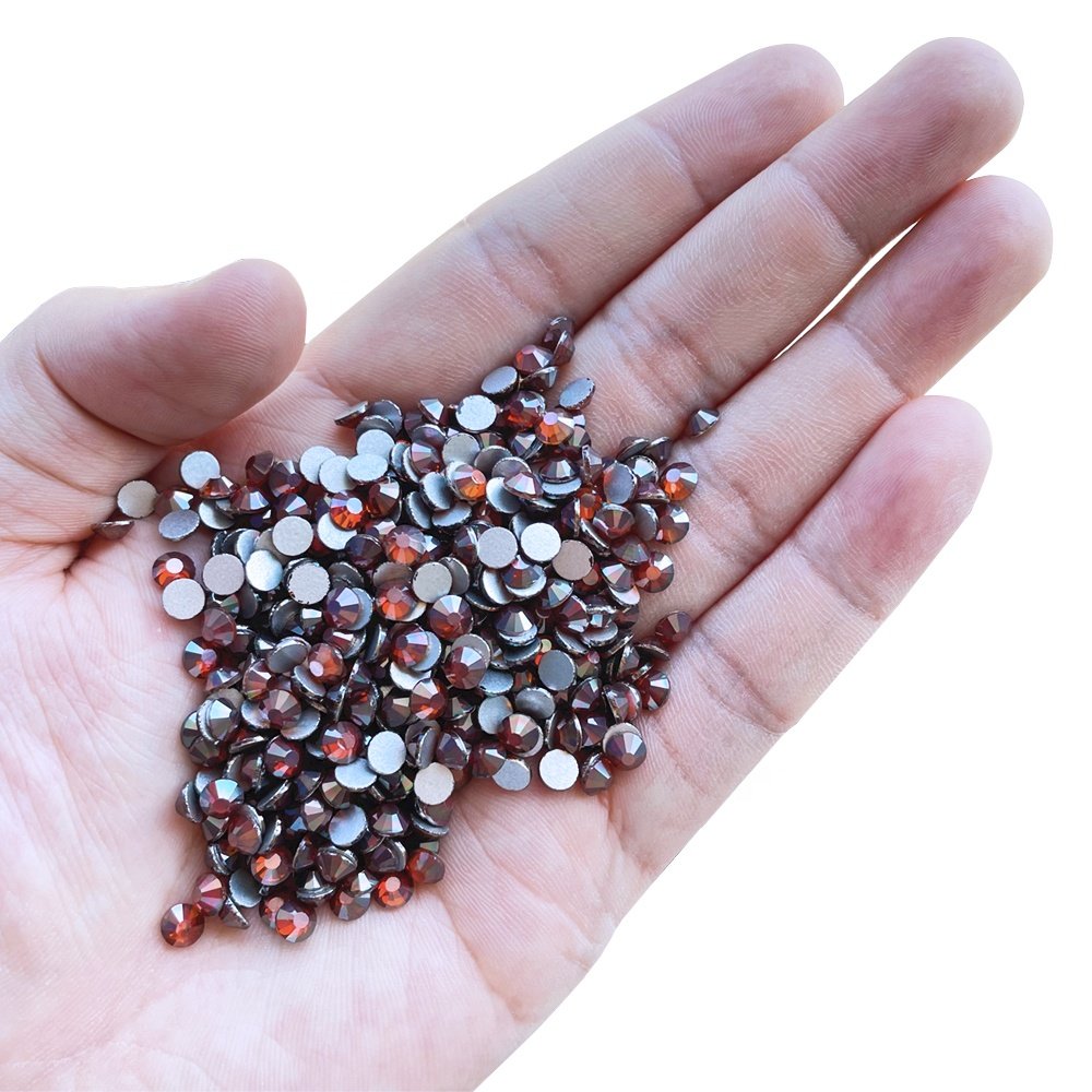 wholesale SS20 Non-Hot Fix round Crystal Rhinestones amber Flatback rhinestones cristal Stone, for Nail Art