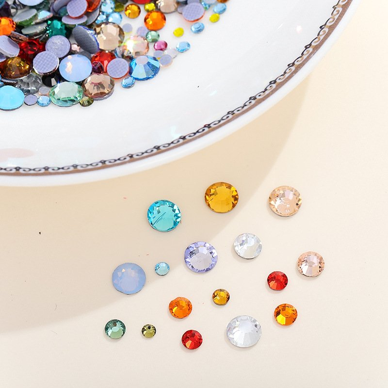 SZ Mix 2 - 5mm Round Loose Bulk Crystal Hot Fix Flat Back Glass Rhinestones For DIY Nail Art Strass