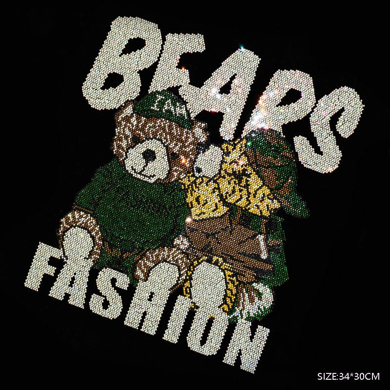 Hotsale Rabbit Design Children Rhinestone Heat Transfer Motif Suppliers Hotfix Rhinestone Template Pattern Rhinestone Transfer