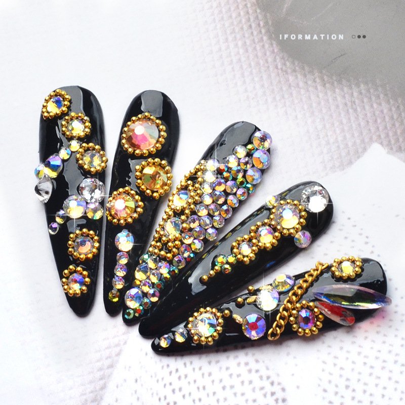 Nail Rhinestones For Nails Art Decorations Crystals Strass Charms Partition SS3-SS10 multi colors flatback Rhinestone for DIY