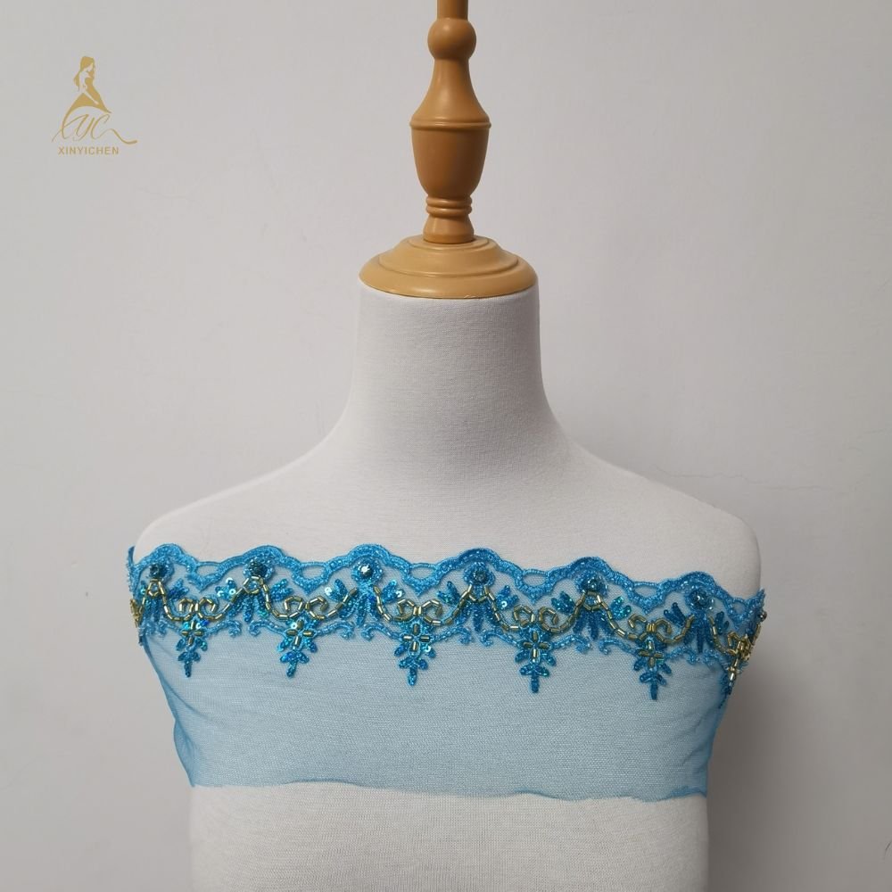 sequin beads embroidery appliques and trimmings rhinestone trim for women dress