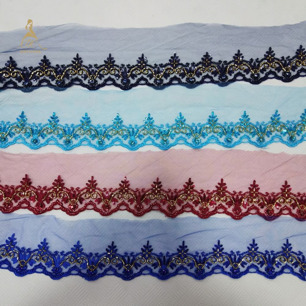 sequin beads embroidery appliques and trimmings rhinestone trim for women dress