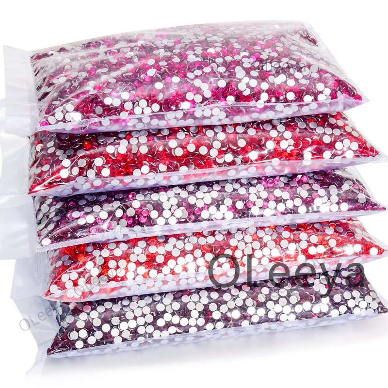 OLeeya Factory 14400pcs Big Pack 100gross Wholesale 2028 Non Hotfix Rhinestones No Hot Glass With Flat Back In Bulk for Tumbler