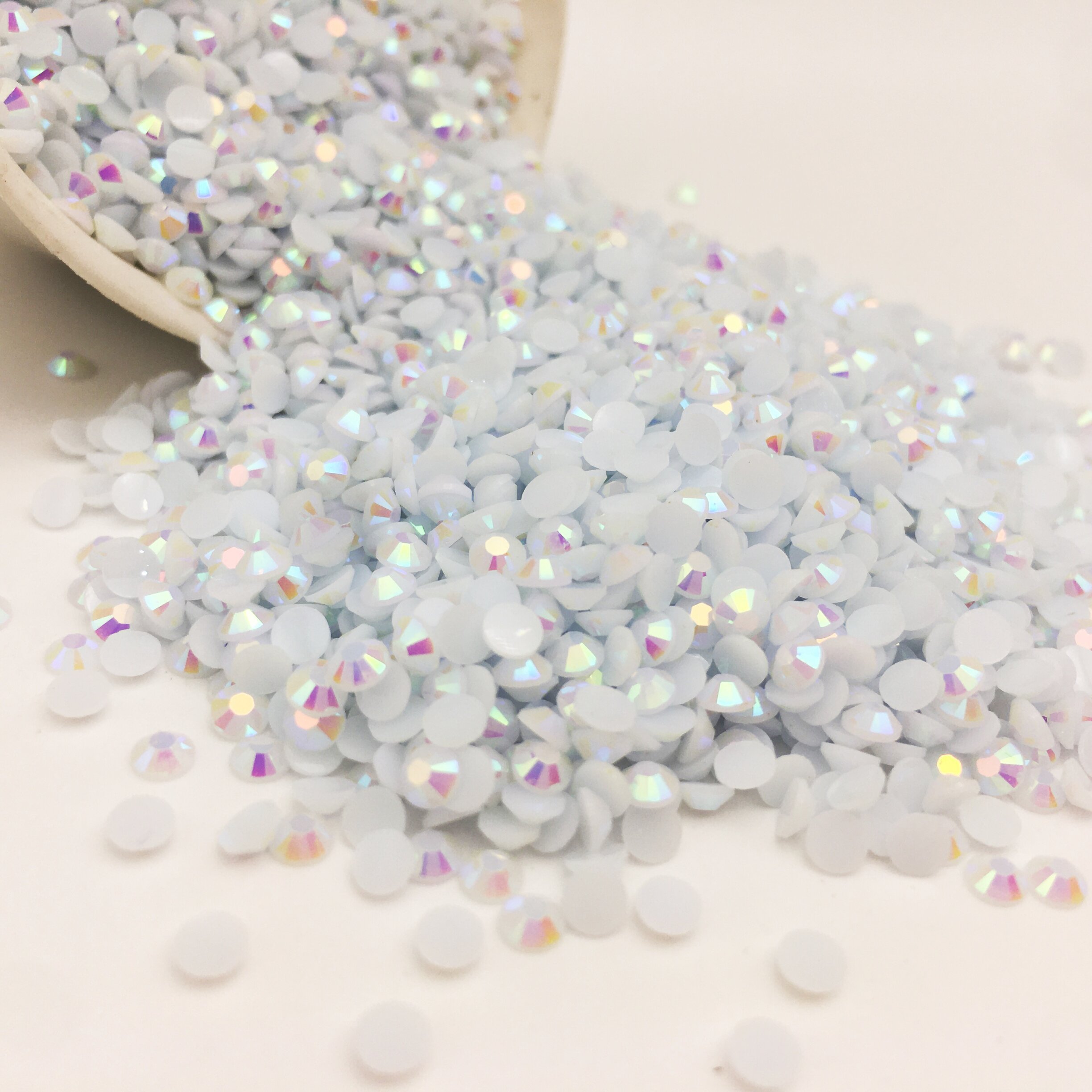 SINRONG 2mm Opaque Macaron colored non-thermoset crystal resin rhinestone glass cup DIY shoe bag