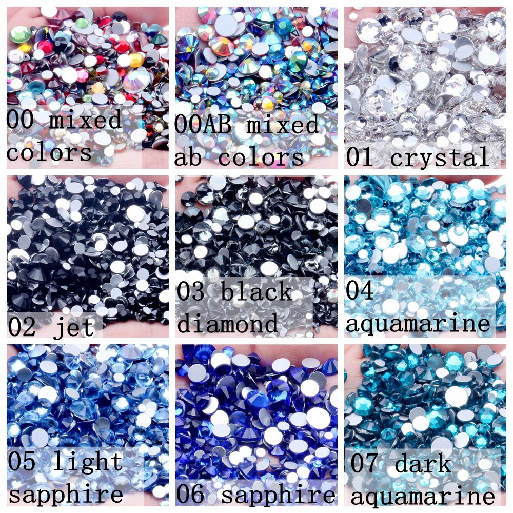Wholesale Super Glitter SS4 14400PCS Crystal Stones Flat Back Nail Rhinestones 3D Non HotFix Nail Art Decorations Glass Manicure