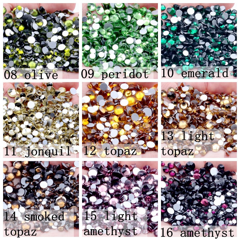 Wholesale Super Glitter SS4 14400PCS Crystal Stones Flat Back Nail Rhinestones 3D Non HotFix Nail Art Decorations Glass Manicure